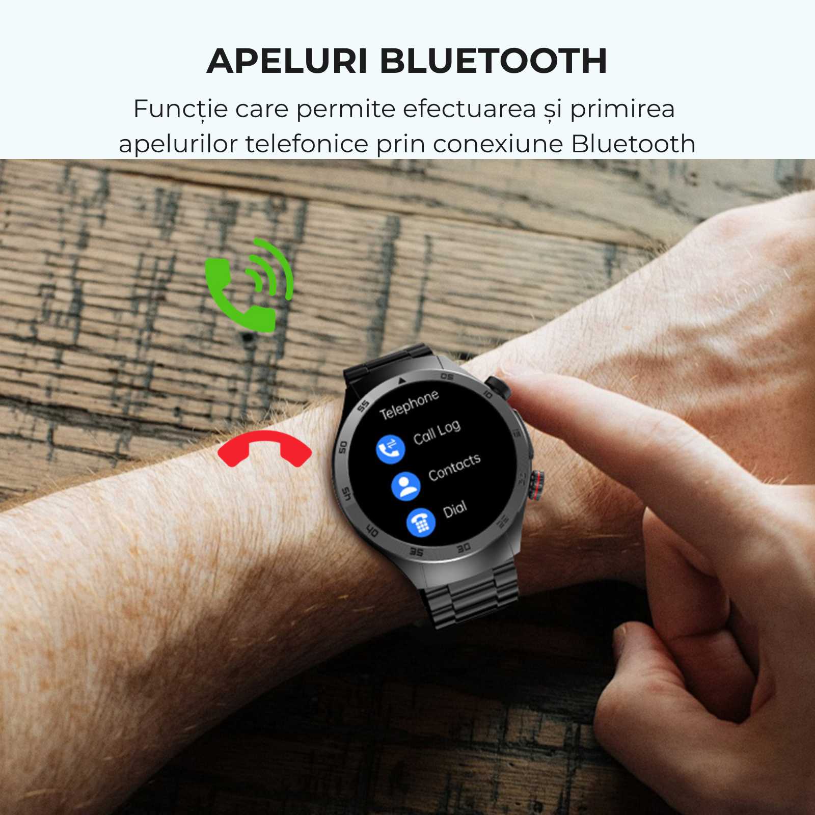 Ceas Smartwatch SANOTRAK Agent cu Monitorizare Avansată a Sănătății și Meniu în Limba Română