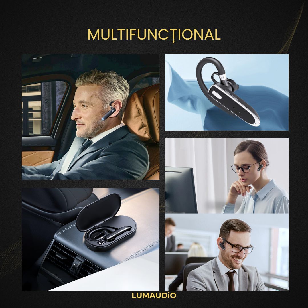 Casca bluetooth LUMAUDiO RING, pentru apeluri handsfree, Compatibilitate Universal