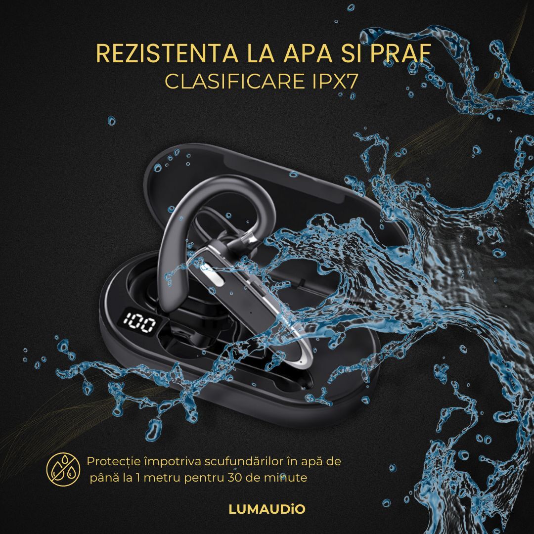 Casca bluetooth LUMAUDiO RING, pentru apeluri handsfree, Compatibilitate Universal
