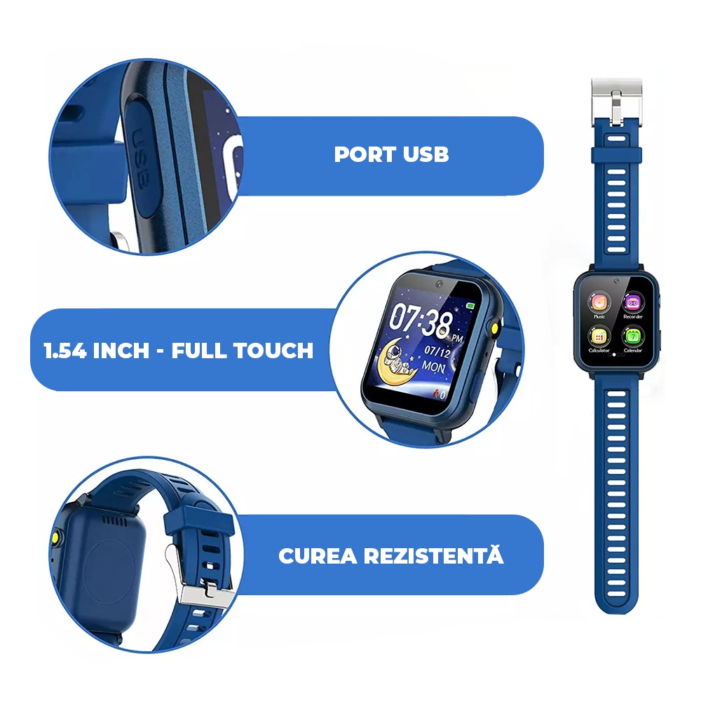 Ceas Smartwatch copii LUMAUDiO PilotPlay, Camera, Aplicatii si jocuri educative 4