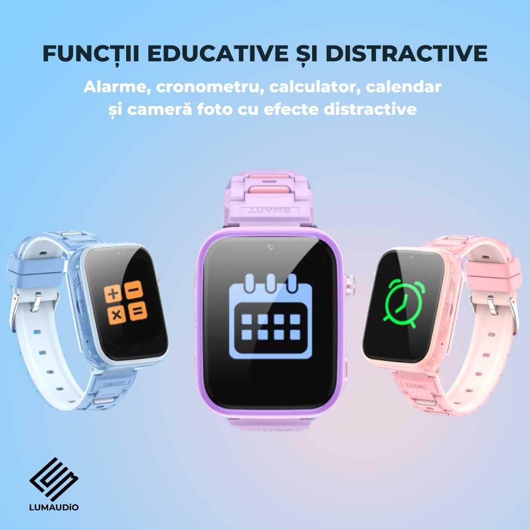 Ceas Smartwatch Copii LUMAUDiO® TinyTrail 4G cu GPS și functie spion