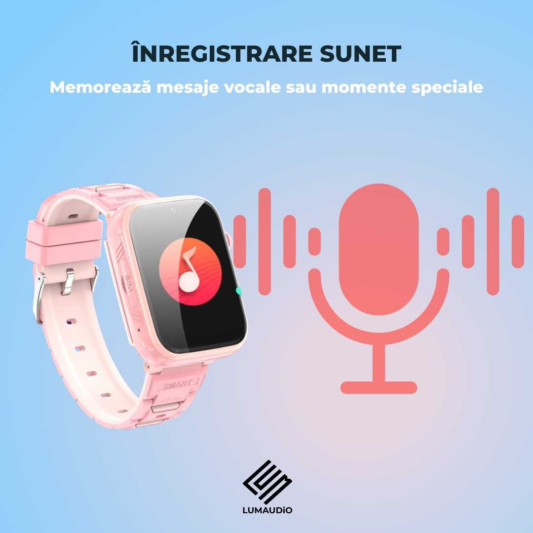 Ceas Smartwatch Copii LUMAUDiO® TinyTrail 4G cu GPS și functie spion