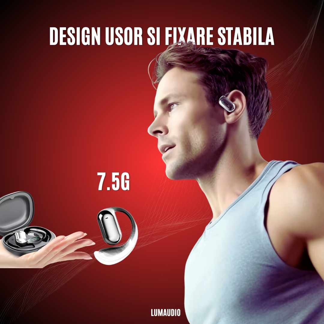 Casti Bluetooth Wireless LUMAUDiO® Escape cu Tehnologie Opean Ear si Bluetooth 5.4