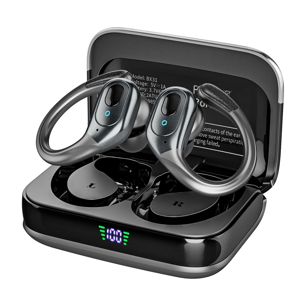 Casti Bluetooth Wireless LUMAUDiO PulseFit, Rezistent la apa IPX7, Autonomie 60h, Negru 01