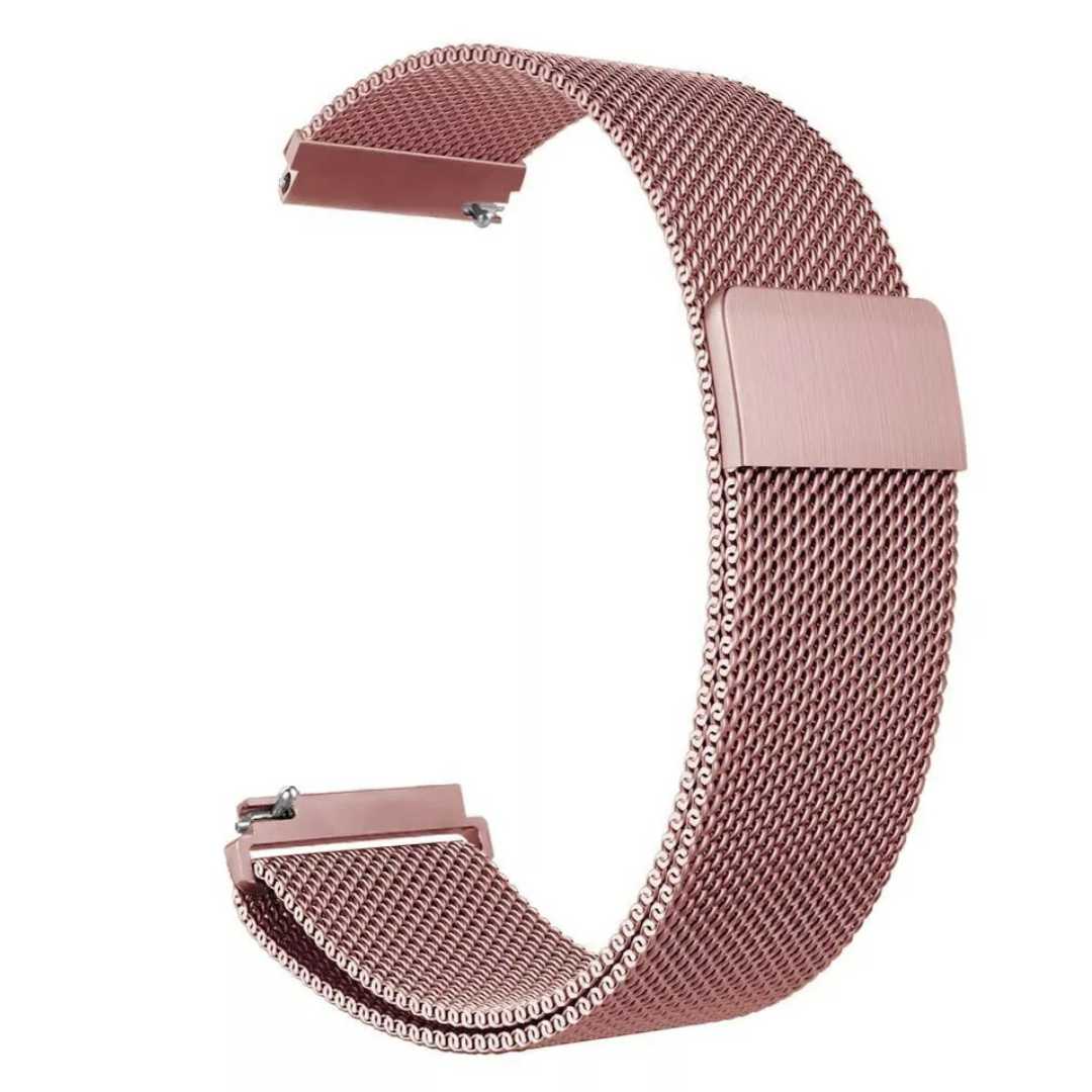 Curele Ceas Smart 22mm Milanese din otel inoxidabil, roz